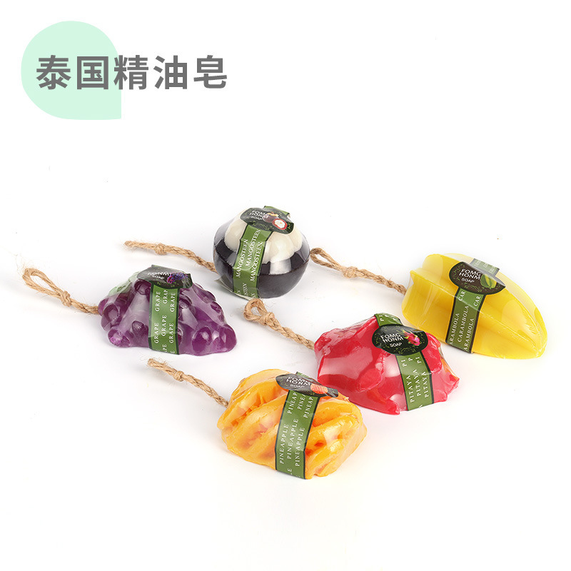 Thai Fruit Essential Oil Soap Same Style Gift Soap Mango Handmade Soap Manufacturer Children's Bath Soap in Stock