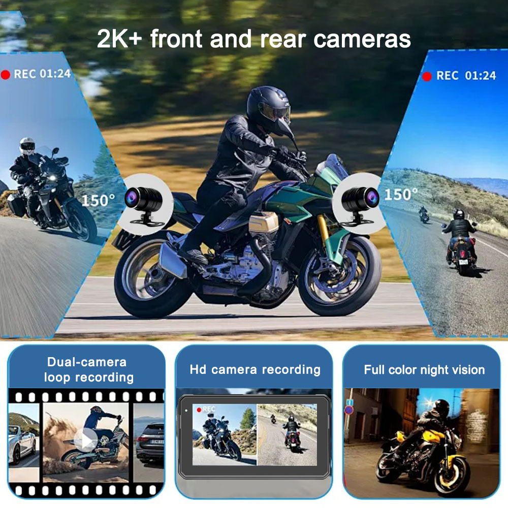 Cross-Border 6inch Motorcycle Driving Recorder Wireless Carplay Android Auto Gps Screen Projection Recorder