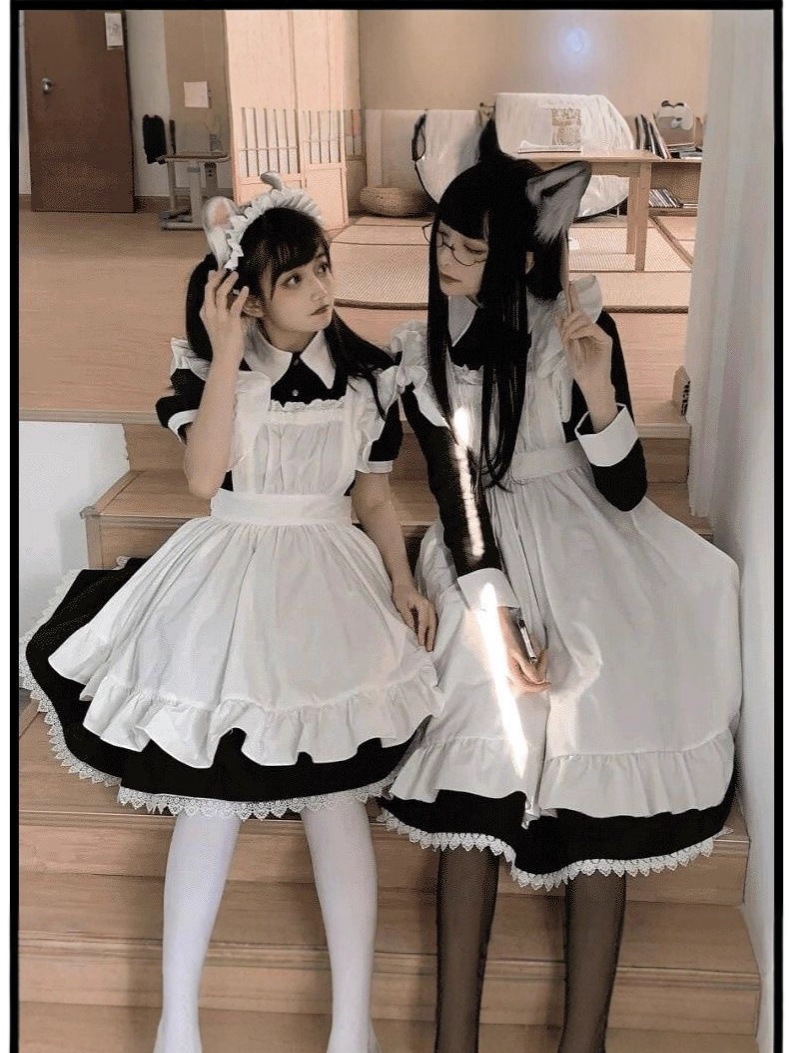 Maid Outfit Plus Size Long Style Men's Wear Women's Clothing Lolita Anime Cos Maid Uniform Cosplay Women's Clothing European Version