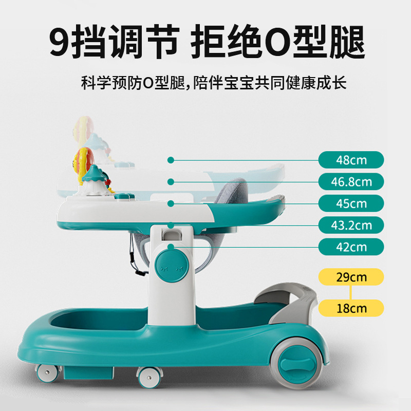 Baby Walker Anti-O-Leg Multi-Functional Baby Stroller Anti-Rollover to 18 Months Infant Learning to Walk Stroller