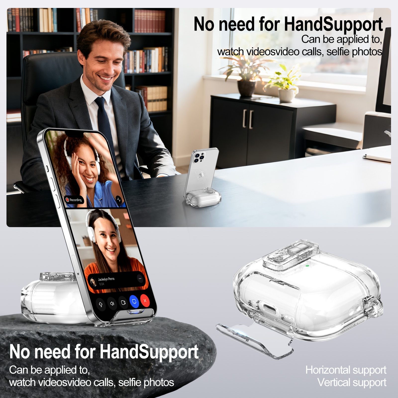 Bracket AirPods Pro3 Headphone Shell Soft Shell Tpu Suitable for Apple AirPods 4Th Generation Protective Cover Transparent