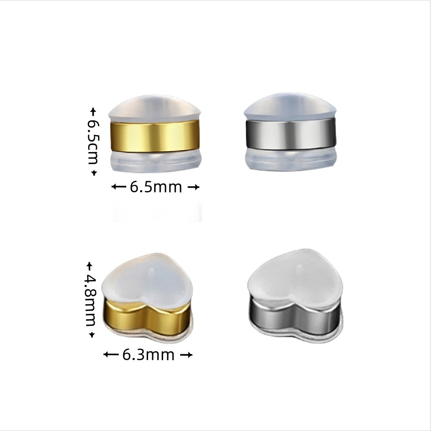 High-Transparency Silicone Earplugs with Anti-Slip Gold-Plated Ultra-Fine Round Stoppers in a Geometric Pearl Design