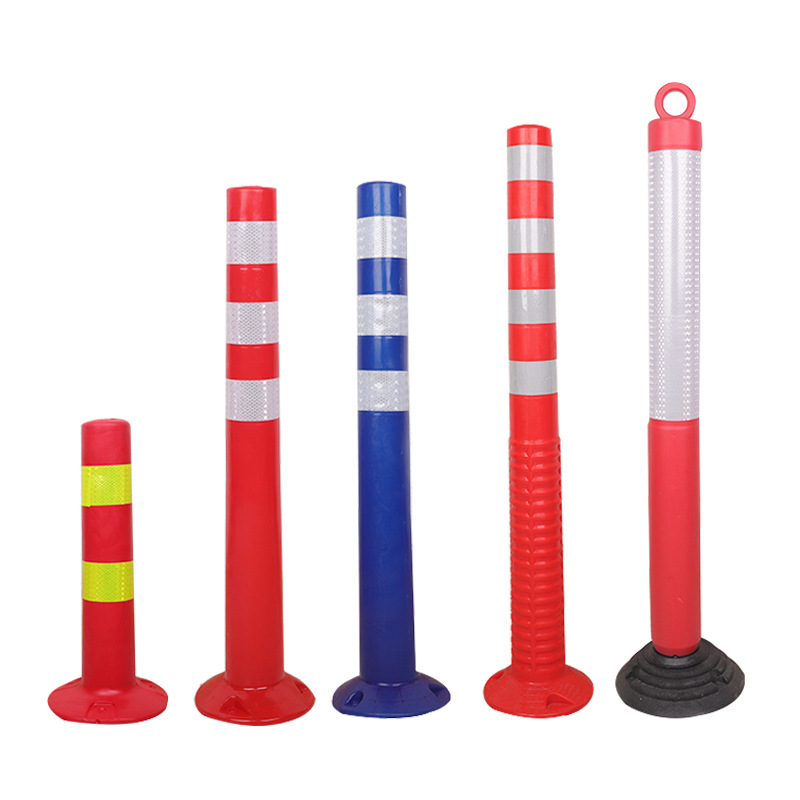 Free shipping 75CM plastic warning column elastic column isolation pile guardrail traffic facilities roadblock cone reflective column anti-collision column
