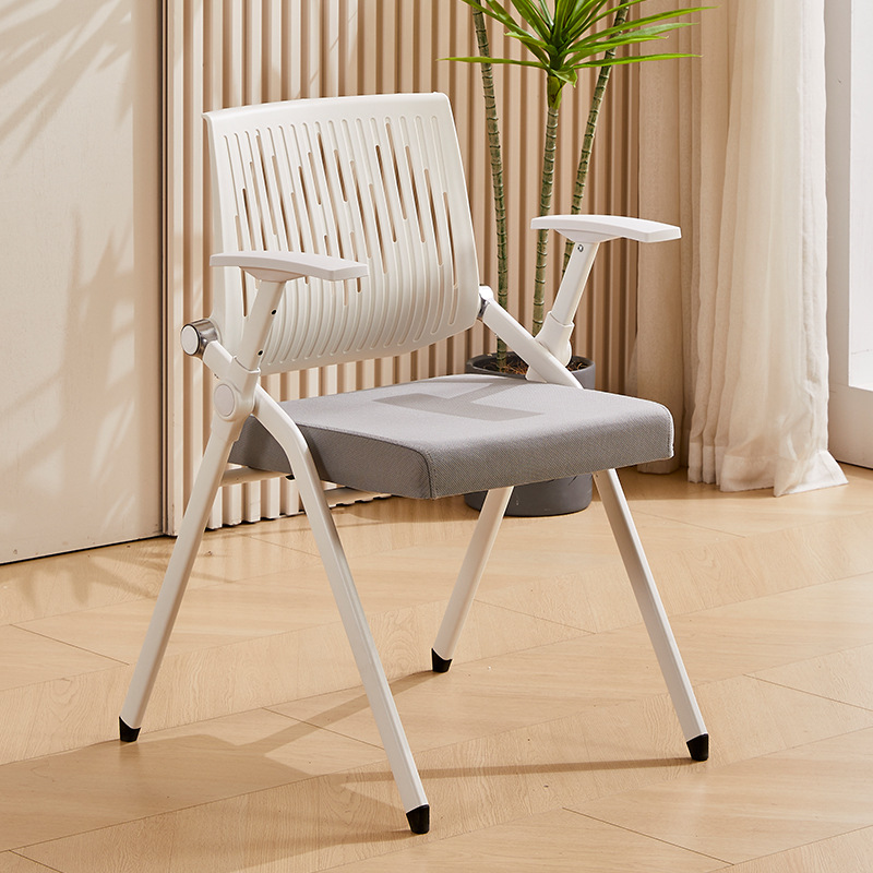 Commercial Office Training Chair Conference Chair Foldable Chair with Pulley Movable Backrest Fully Equipped Training Staff Chair