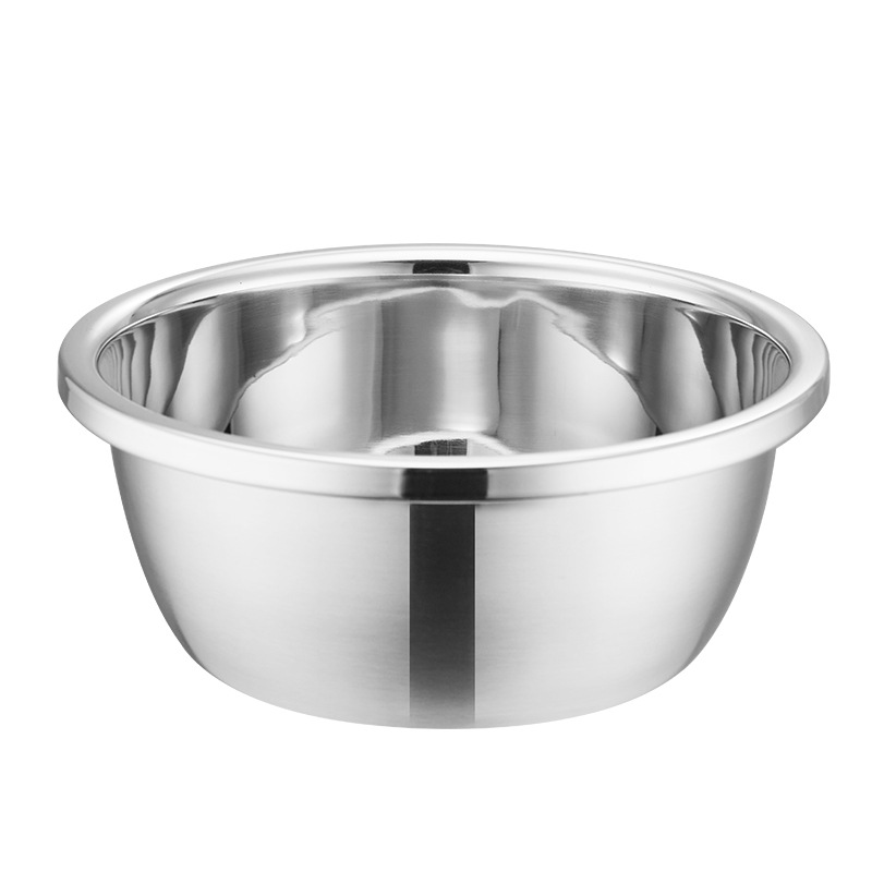 304 Stainless Steel Basin Wholesale Kitchen Multi-use Seasoned Tank with Lid and Basin Egg Beating Basin Household Drain Vegetable Washing Basin