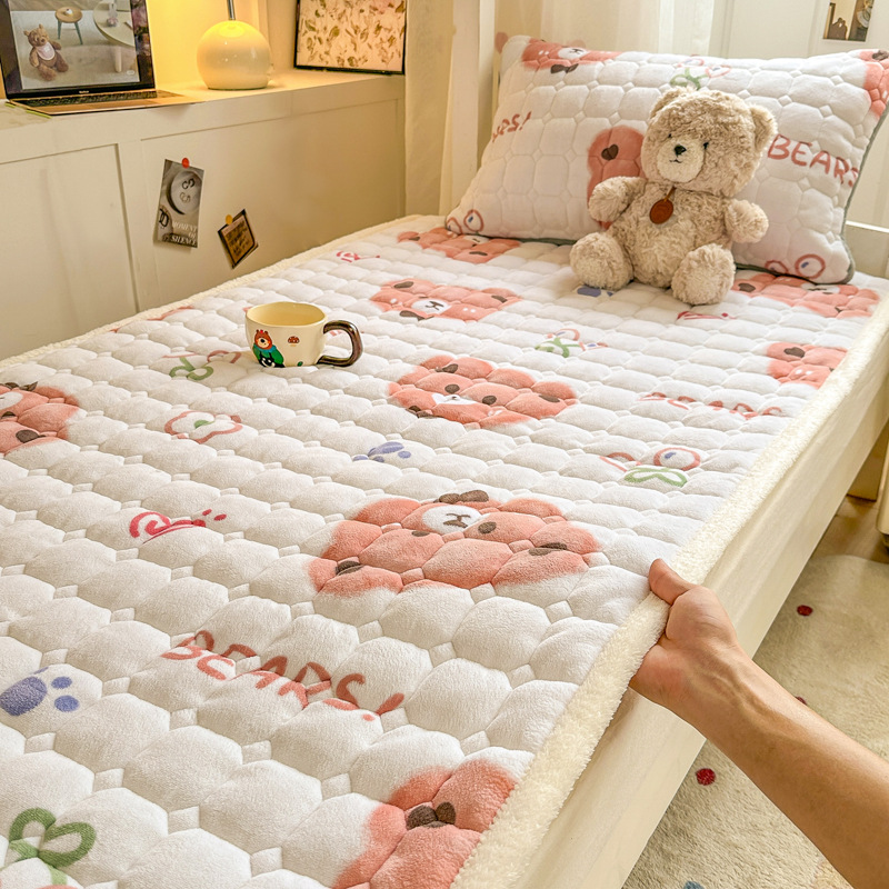 Cross-Border Autumn and Winter Warm Milk Velvet Mattress Cushion Student Dormitory Single Thickened Mattress Home Tatami Mat