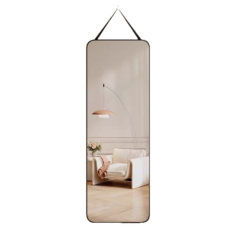 Full-Length Mirror for Home Dormitory Fitting Mirror with Wall Hooks, Traceless Hanging Rope, Quick and Convenient, High-Definition Ultra-Clear 4K Mirror