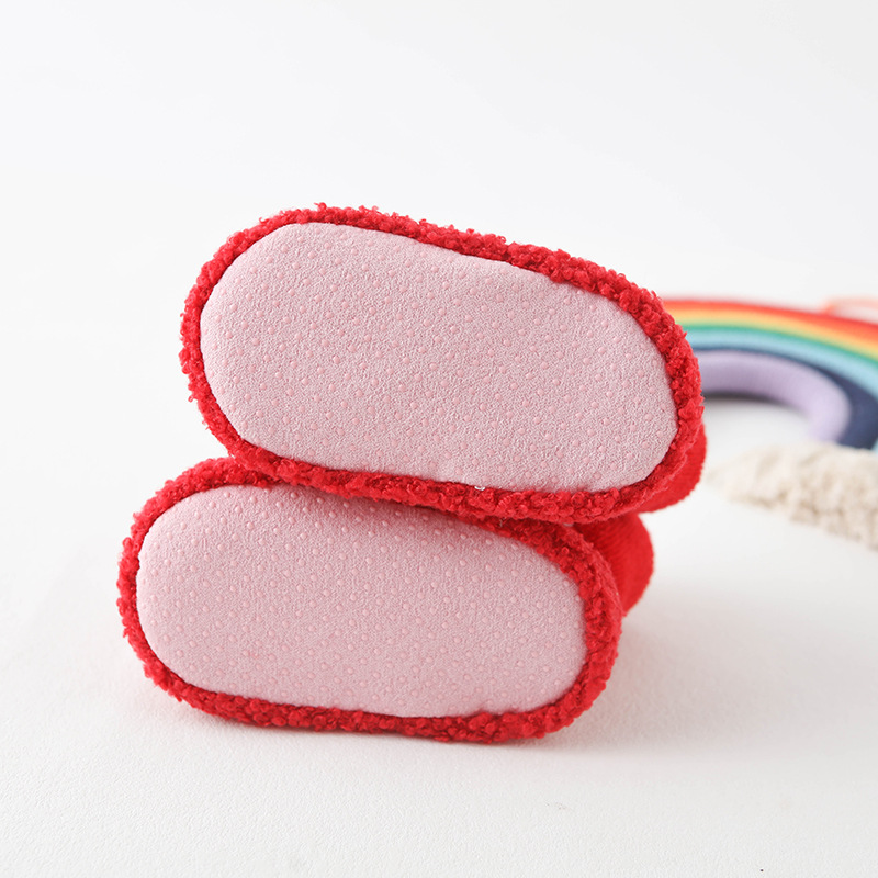 Autumn and Winter thickened baby floor socks New Year big red baby socks indoor cartoon warm socks floor shoes