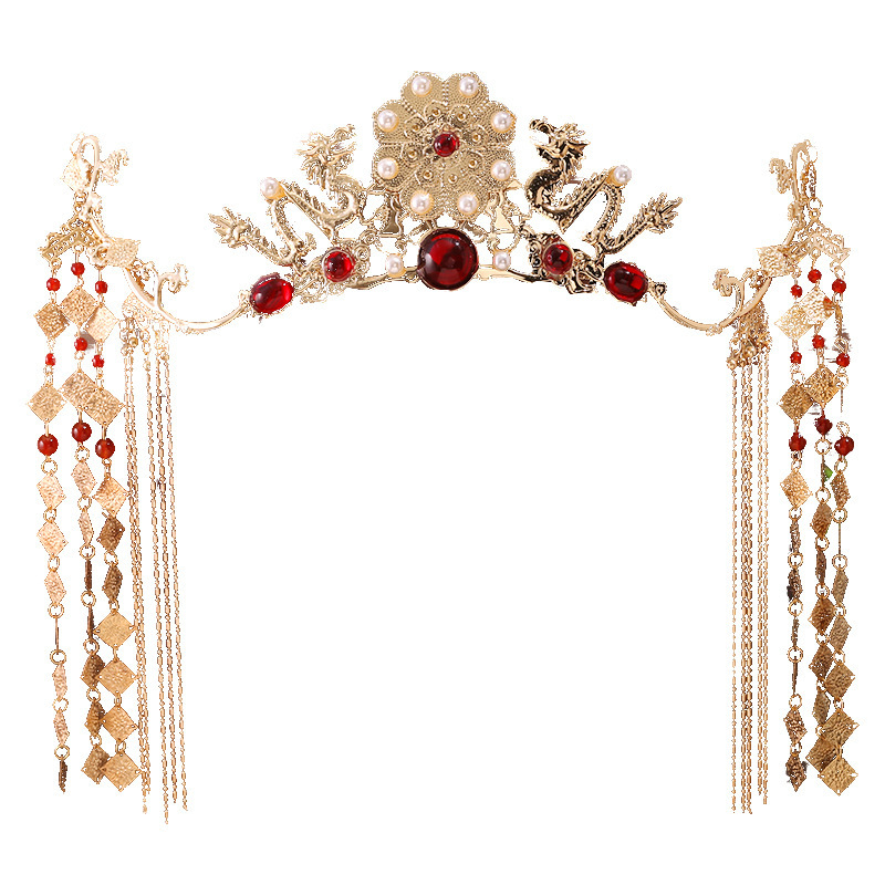 Factory Direct Sales Children's Hanfu Element Headwear, Ancient Style Tang Style Hair Crown, Tassel Fairy Hair Accessories, Performance Costume Hair Accessories