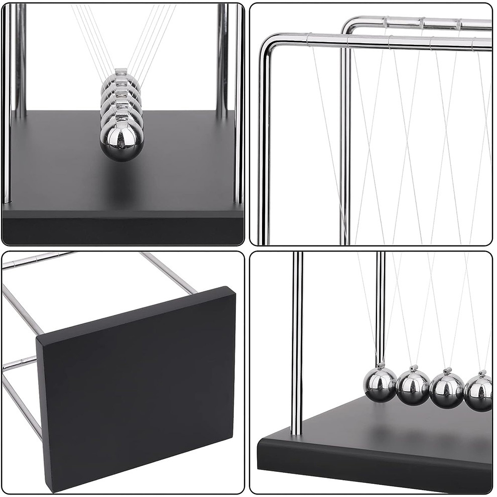 5 Ball 7 Ball Newton Pendulum Stainless Steel Chaos Pendulum Balance Ball Creative Ornaments Decompression Gift Energy Conservation Balls