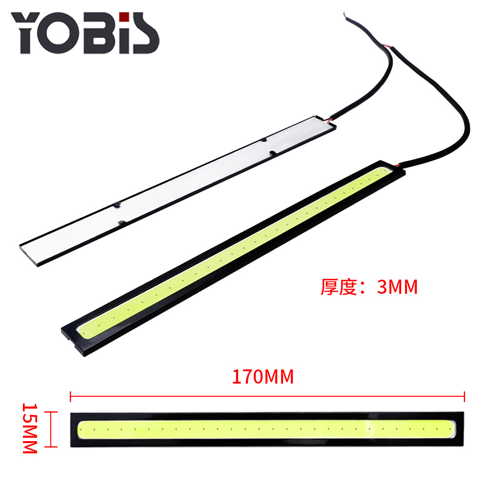 Ubiisi Cob Daytime Running Light 17cm Super Bright Car Daytime Running Light Led Daytime Running Light Ultra-Thin Waterproof Dc12V