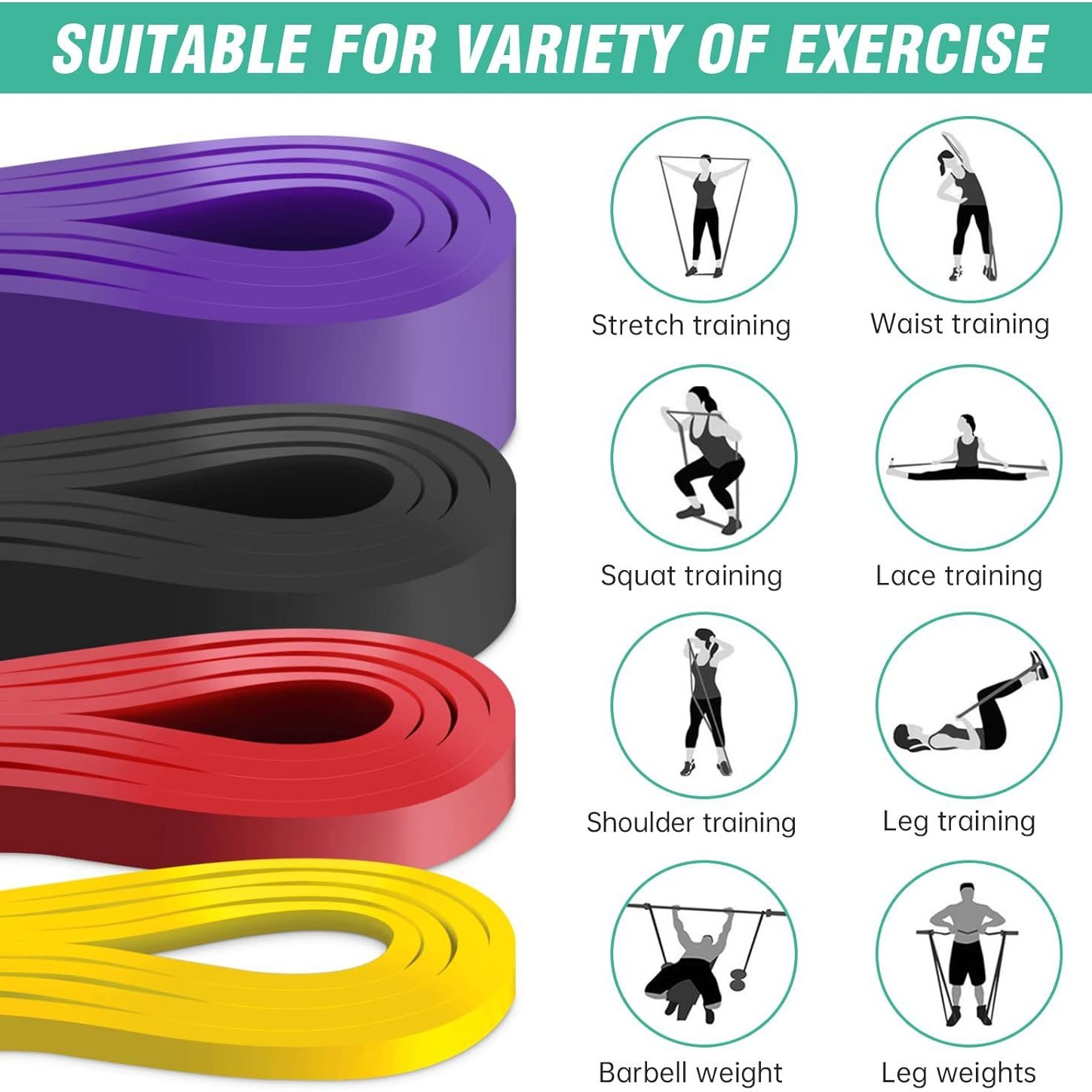 GPPNKC resistance band suit pull-up auxiliary band men's and women's indoor fitness exercise resistance band with door anchor
