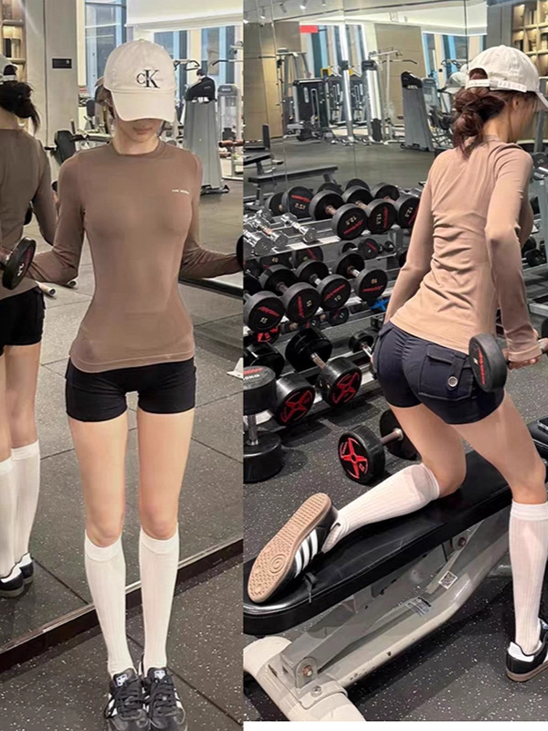 Yoga Clothes for Women in Autumn and Winter Slimming Sports Tops Slim Running Pilates Elastic Training Sports Tights