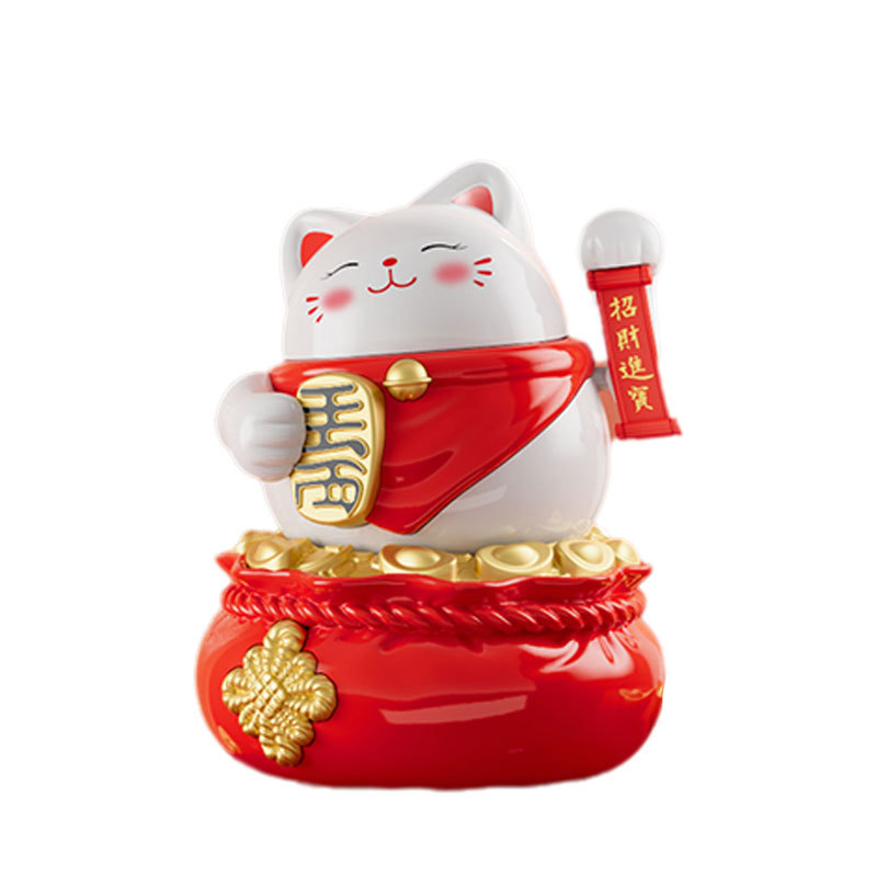 Solar lucky cat light energy Hand Shaking cat automatic hand shaking car decoration decoration cake decoration creative gift