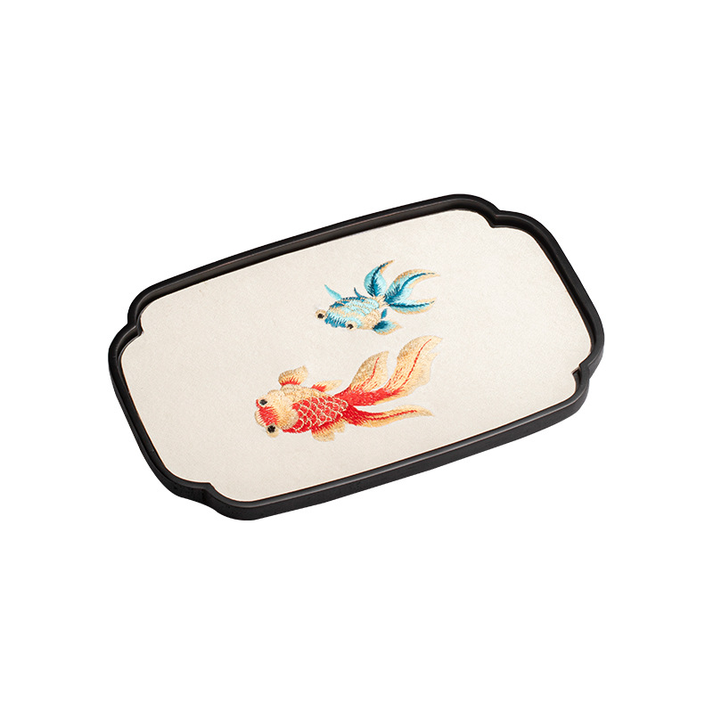 Vintage Chinese Style Bamboo Tea Tray with Water Absorption for Gongfu Tea Set