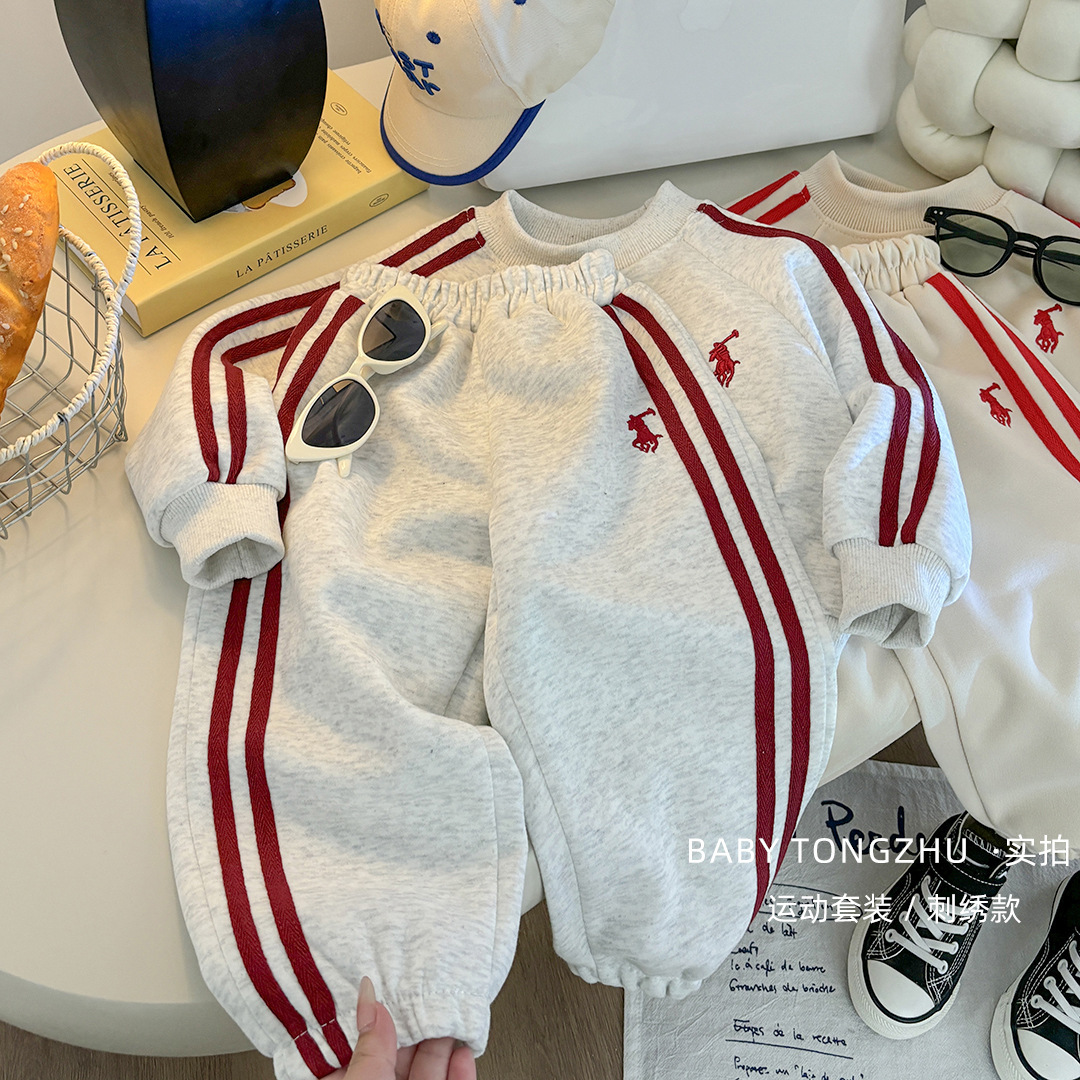 Children's Sweat suit Spring and Autumn Long-sleeved Trousers for Boys and Girls Korean-style Western-style Sports Two-piece Children's Clothing