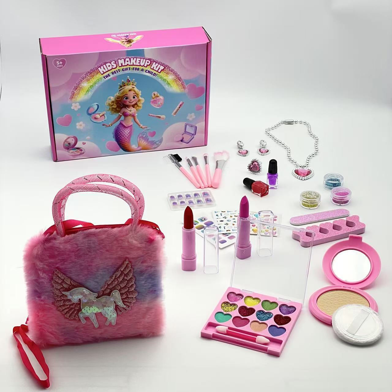 Cross-Border Hot Selling New Children's Cosmetics Set Unicorn Handbag Cosmetics Set Children's Beauty Toys