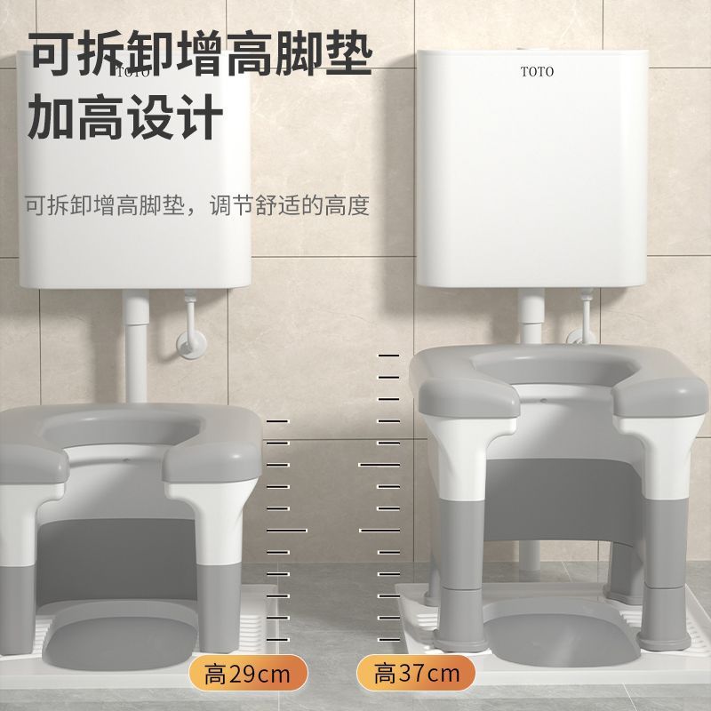 Squat Toilet Converted to Sitting Toilet Chair, Household Squat Toilet Conversion Tool, Foldable Toilet, Simple Sitting Frame, Toilet Stool for Pregnant Women and the Elderly