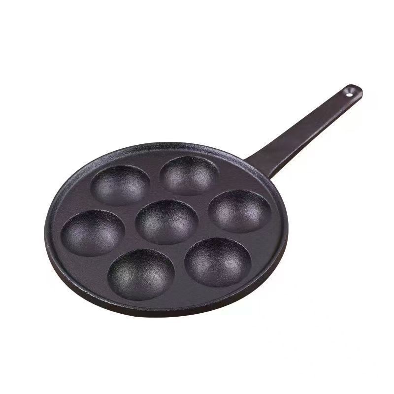 Factory Ready-Made Deepened and Enlarged Non-Stick Omelette Pan Baked Meatball Mold Cast Iron Seven-Hole Pot Octopus Meatball Pan