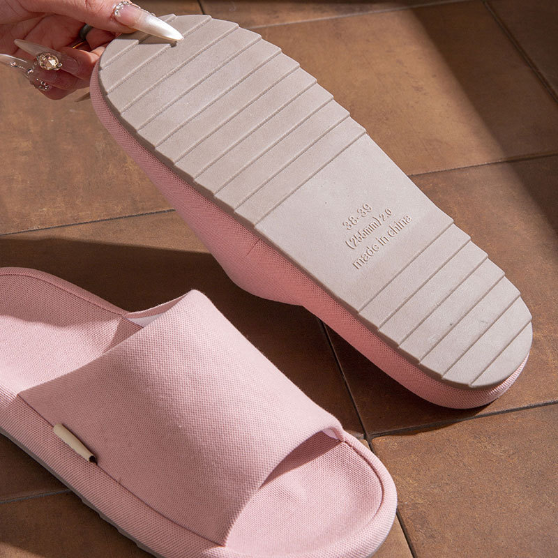 Cross-Border Cotton and Linen Home Silent Slippers Indoor Home Wooden Floor Non-Slip Soft Bottom Cotton Slippers for Men and Women High-End Hotels
