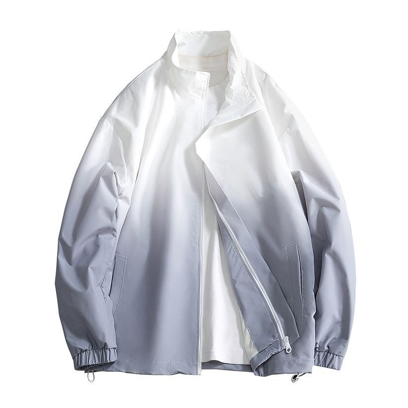 Spring and Autumn Waterproof Craft Jacket Men's Versatile New Gradient Coat Trendy Loose Casual Trendy Jacket Top