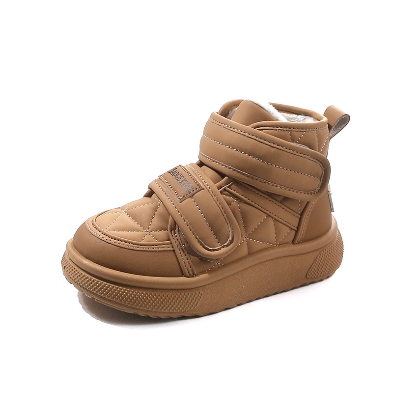 Boys' Shoes Snow Boots Winter 2025 New Kidsren's Shoes Fleece-Lined Cotton Boots Waterproof Anti-Slip Cotton Shoes Big Cotton Boys