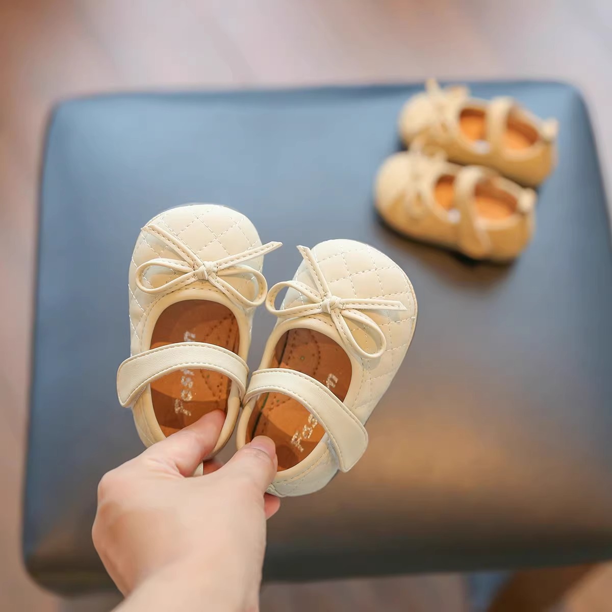 Little Baby Princess Shoes Spring and Autum Soft-Soled Baby Shoes Female Toddler Shoes 1-3 Years Old Soft Leather Girls' Shoes Flats