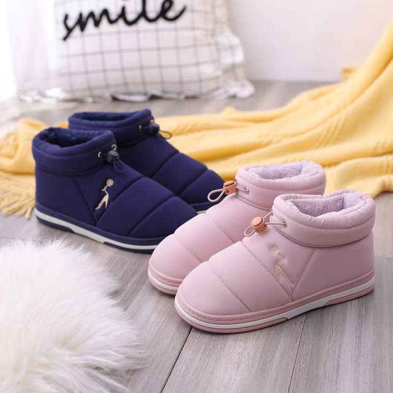 Winter Cotton Slippers with Bags Men's and Women's Home Shoes Couple's Indoor Anti-slip Thickened Warm Parent-child Down Cotton Shoes
