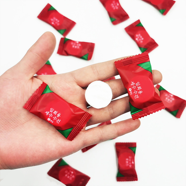 Compressed Towel Travel Size Disposable Towel Women's Portable Pure Cotton Candy Cleansing Towel Compressed Small Square Towel Bath Towel