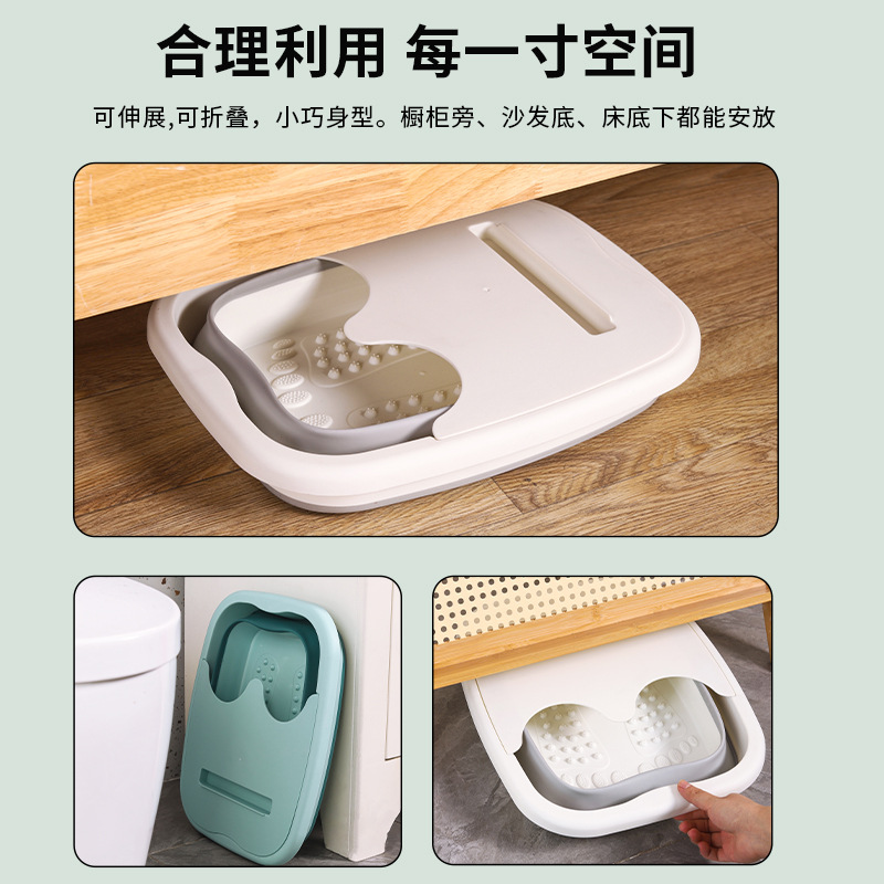 Foot bath bucket household health massage foot bath insulation with mobile phone bracket foot bath bucket with lid folding foot bath tub