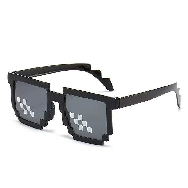 Mosaic Glasses, Two-Dimensional Sunglasses, Tiktok Personality Pixel Sunglasses, Party Plaid Internet Celebrity Pixel Style