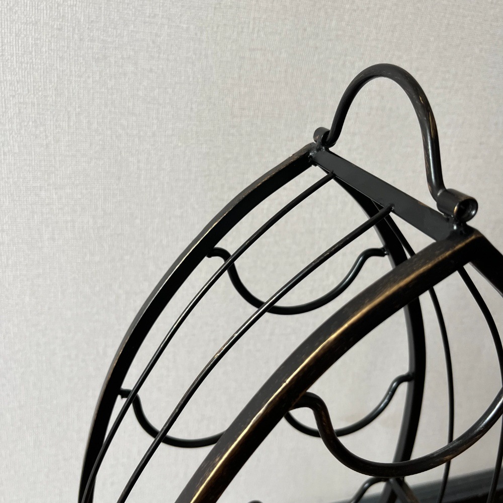 Retro Creative Red Wine Display Rack Indoor Furniture Wrought Iron Floor-Standing Wine 9-Bottle Wine Rack Wholesale