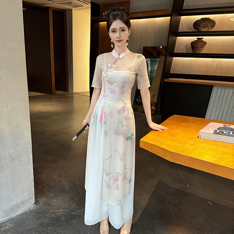 Foot Bath Health Hall Chinese New Products Beauty Salon Technician Work Clothes Elastic Breathable plus size Retro Chinese Style Pants