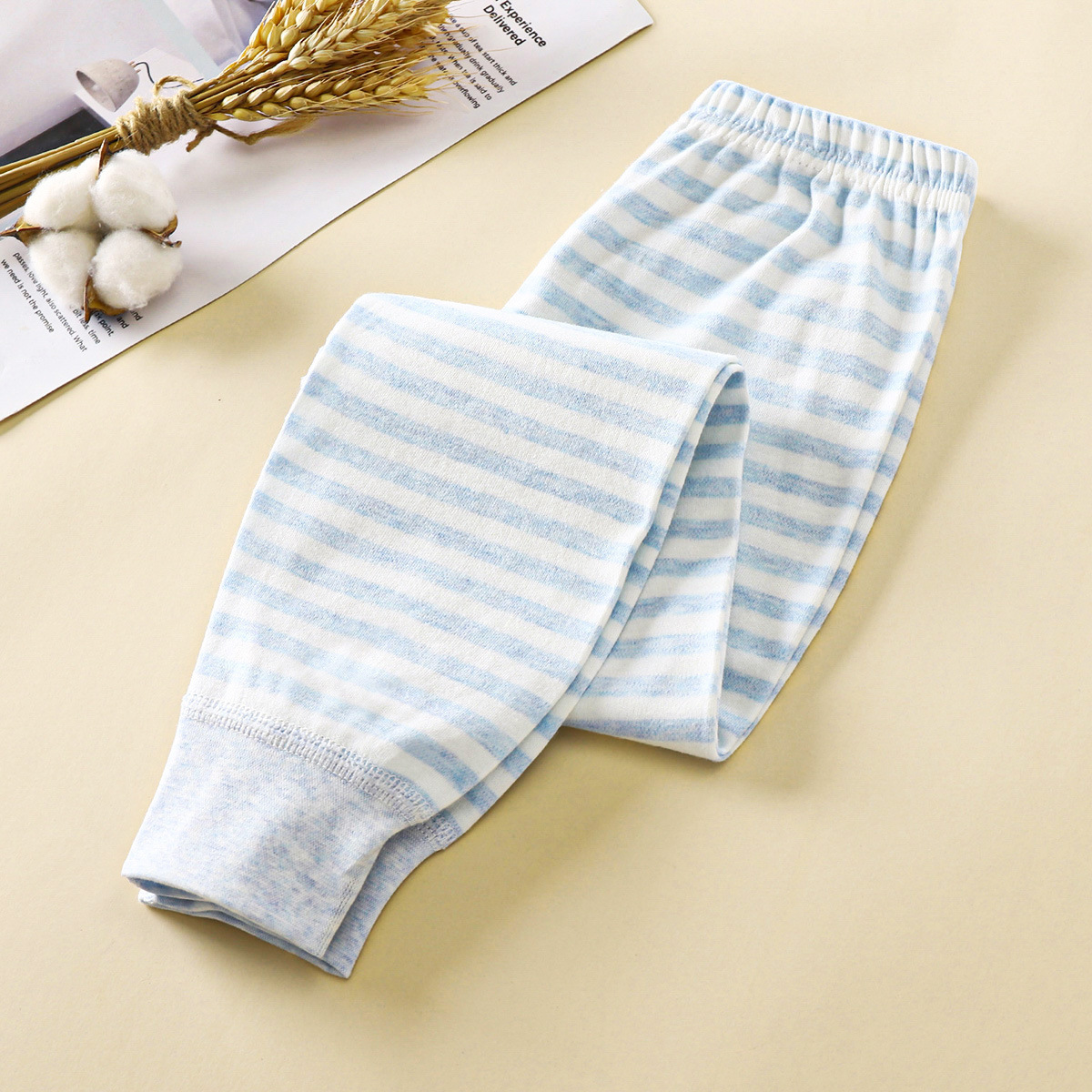 Children's Autumn Trousers New Baby Pajama Pants Boys Pure Cotton Girls' Line Pants Warm Leggings Trousers Boneless Children's Wear