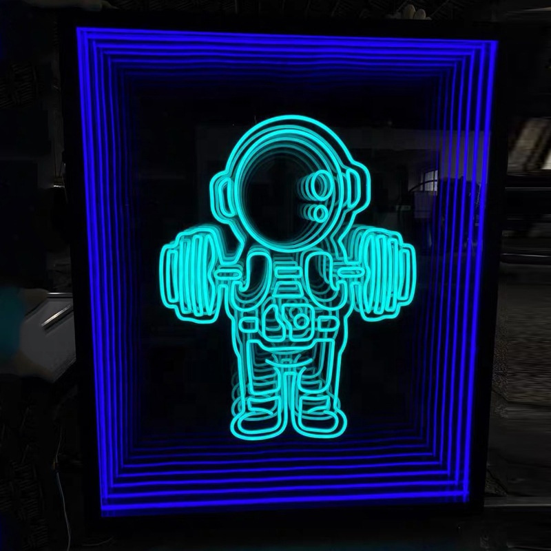 Background Wall Sensor 3D Thousand-Layer Abyss Mirror Floor Light Mirror Surface Led Dancing Floor Tile Light Ip65 Colorful Outdoor