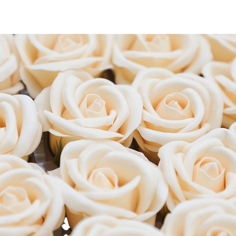 Source Factory Four-Layer Soap Flower with Base, Artificial Rose Flower Head Bouquet for Valentine's Day Everlasting Flower Bouquet