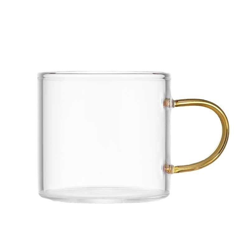 Six-Color Transparent Cup, Tea Tasting Cup, Heat-Resistant Glass Small Tea Cup, Household Tea Set, Small Handle Cup, Kung Fu Tea Cup, Simple Design