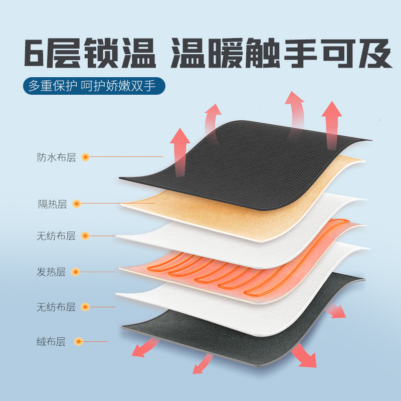 Heating gloves cycling battery charging heating electric heating temperature regulating electric waterproof touch screen velvet outdoor winter men and women