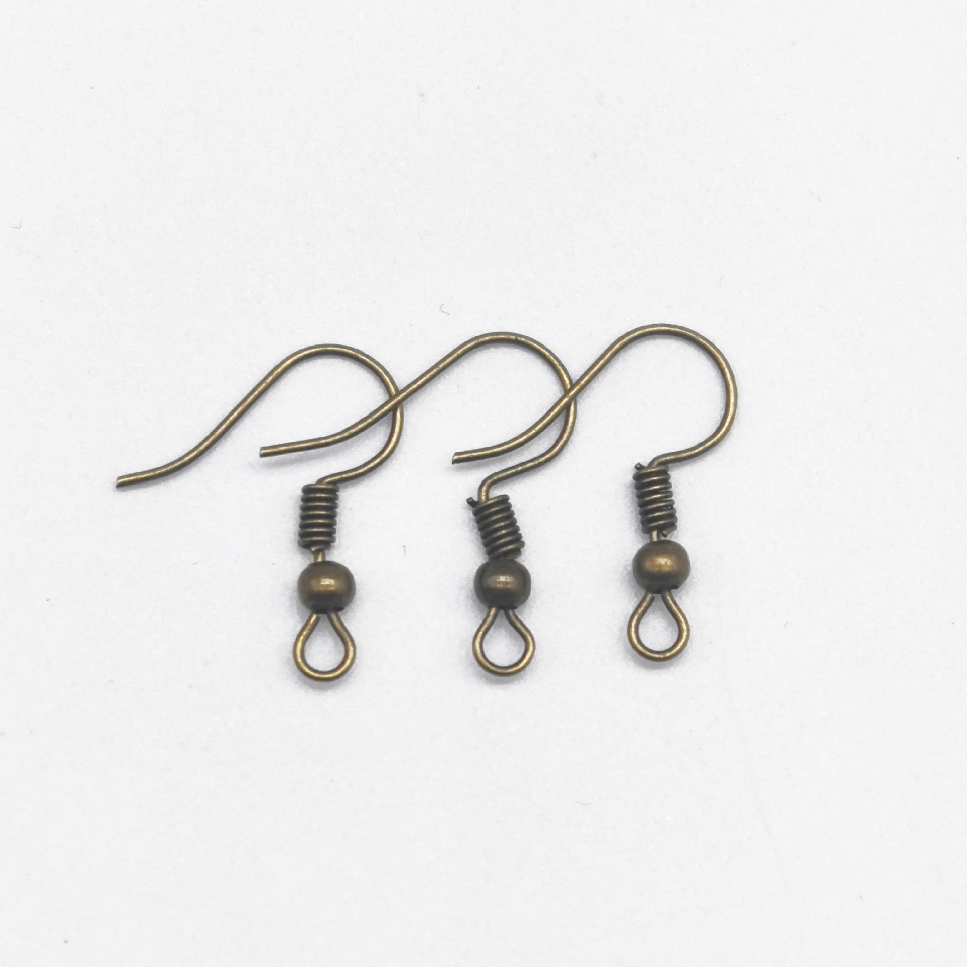 Spring Bead Ear Hook Earrings Ear Jewelry Handmade DIY Accessories with Round Bead Curved Ear Hook Question Mark Hook Spot Wholesale