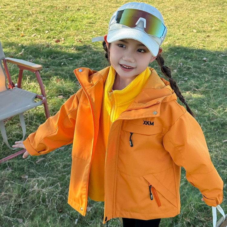 Children's Jacket Three-In-One Windproof and Waterproof 2025 New Autumn Jacket for Boys and Girls Cross-Border Outdoor Tops Trendy