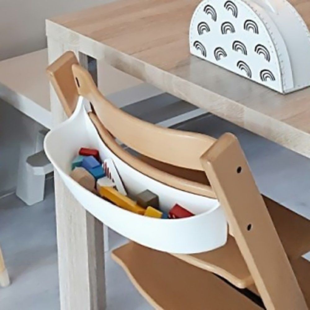 Стул для роста 10N с ящиком для хранения, универсальный белый стул для кормления детей с корзиной