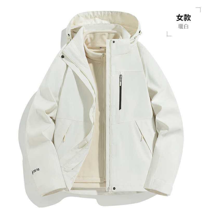 2025 Pelliot Same Style Men's and Women's Fully Heat-Sealed Real-Rush Three-In-One Couple Rainproof Jacket