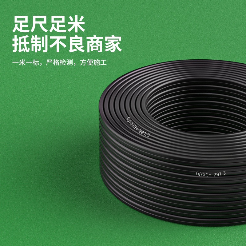 Fiber Optic Cable, Indoor and Outdoor Single-Mode 1-Core 2-Core Fiber Optic Cable, Home Wiring Fiber Optic Low-Loss Cable