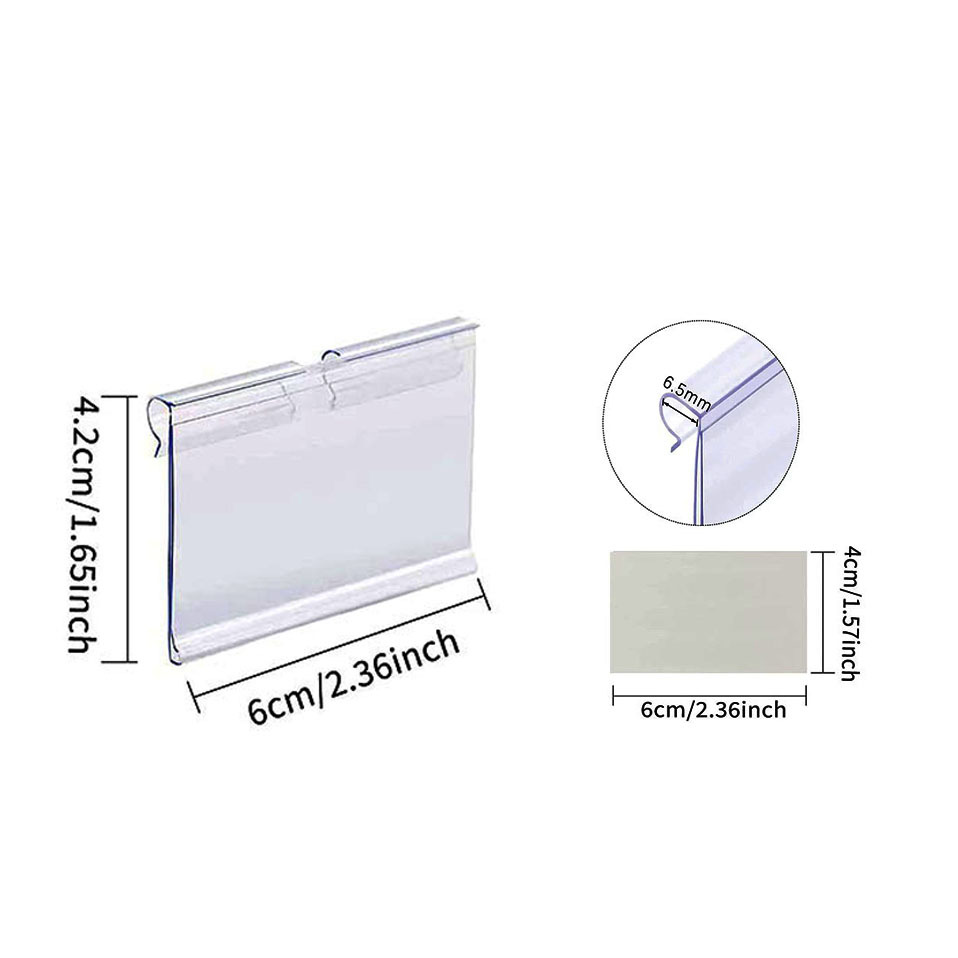 Transparent Punching Price Tag Double-Line Hook-Type Label Bulk Area Pvc Price Card High-Transparency Price Tag