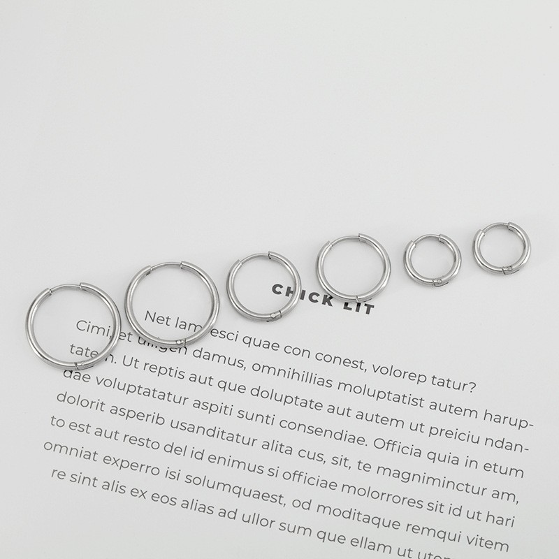 Wholesale in Stock 1.6/2.0/2.5 Simple Coil Earrings for Men and Women, Stainless Steel Plain Hoop Earrings, Regular