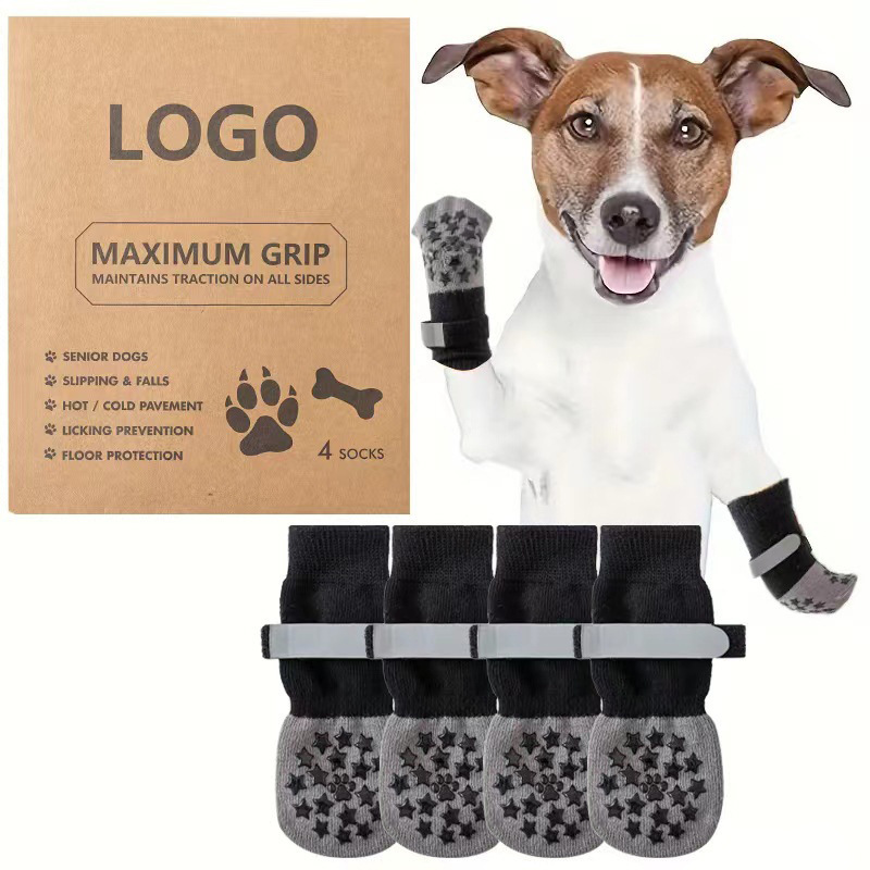Pet socks waterproof non-slip dog socks outdoor small and medium dog foot cover Christmas dog socks cross-border explosions