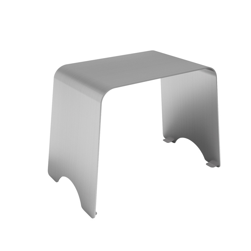 Trendy Milk Tea Shop Dining Table and Chairs, Industrial Style, Simple Stainless Steel Round Table, Light Luxury Bar Counter, Metallic Silver Long Booth Seating