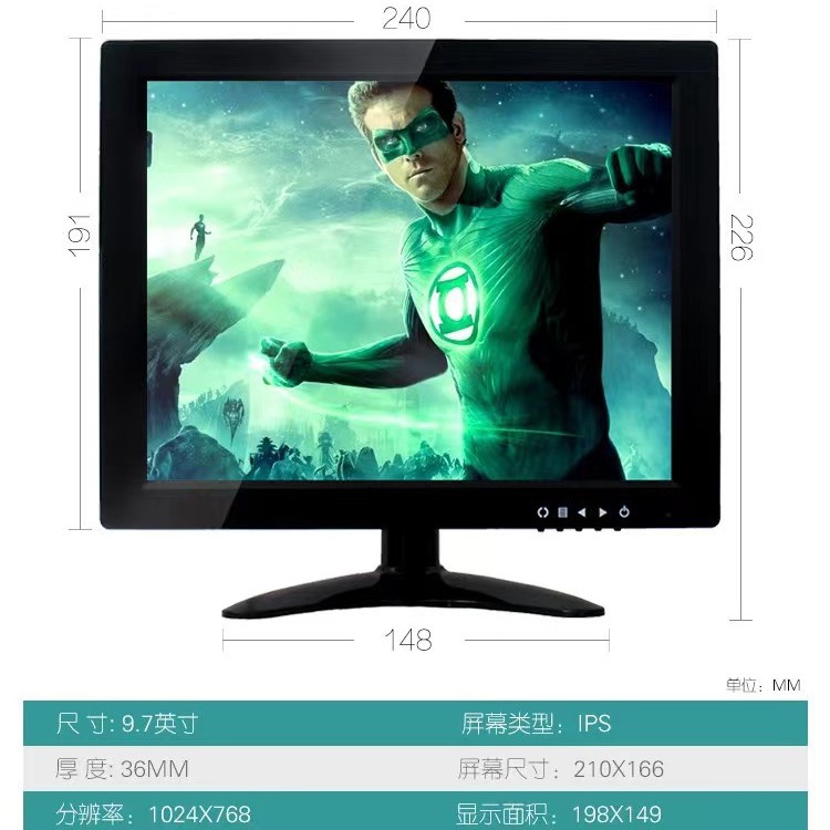 9.7/10.1/11.6/13.3/14/15.6 Lcd Monitor Bnc Display Touch Screen Cash Register