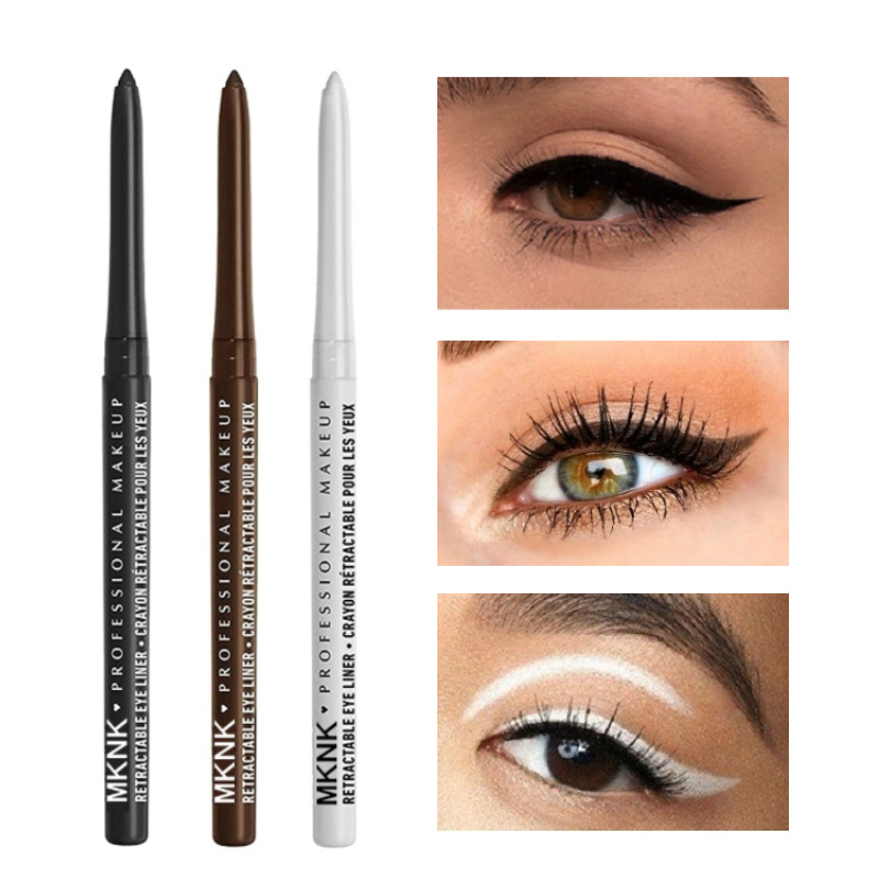 Cross-border beauty hot sale MKNK automatic retractable eyeliner pen silkworm gel eyeliner eyeliner pen easy to color