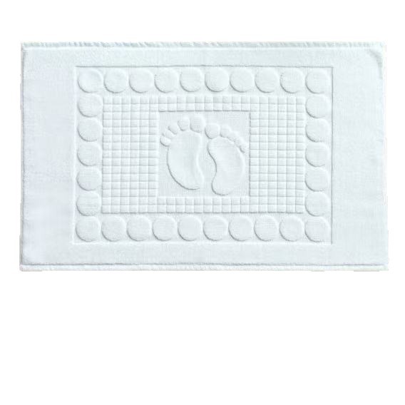 Spot Absorbent Pure Cotton Non-Slip Thickeneded White Machine Washable Bathroom Five-Star Hotel Special Floor Towel 50*80
